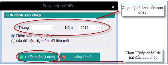 chọn lựa sao chép trong phần mềm bảo hiểm