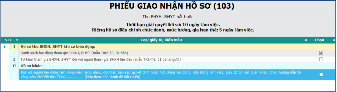 giao nộp hồ sơ trong phần mềm kê khai