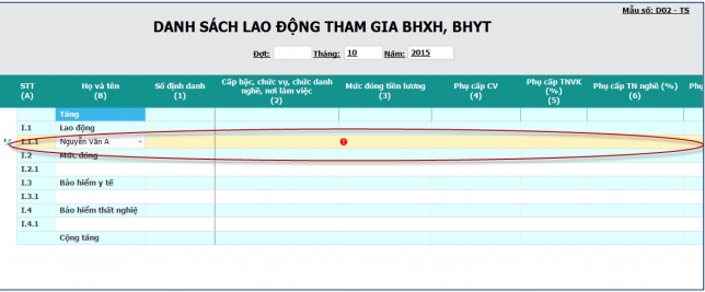 danh sách lao động tham gia bhxh, bhyt